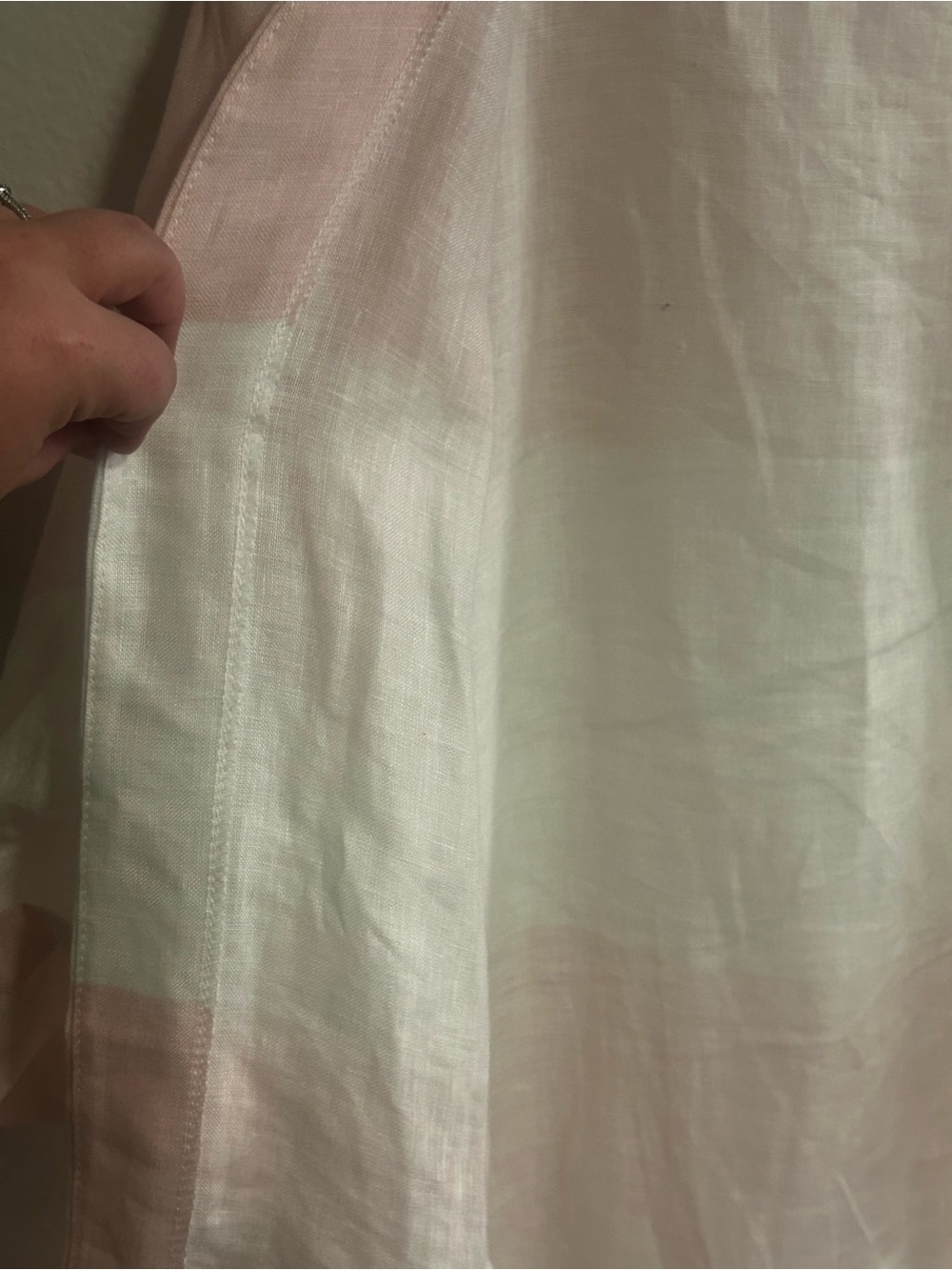 Made in Italy, 100% linen Light Pink & White Striped Open Kimono Jacket - Picture 5 of 9